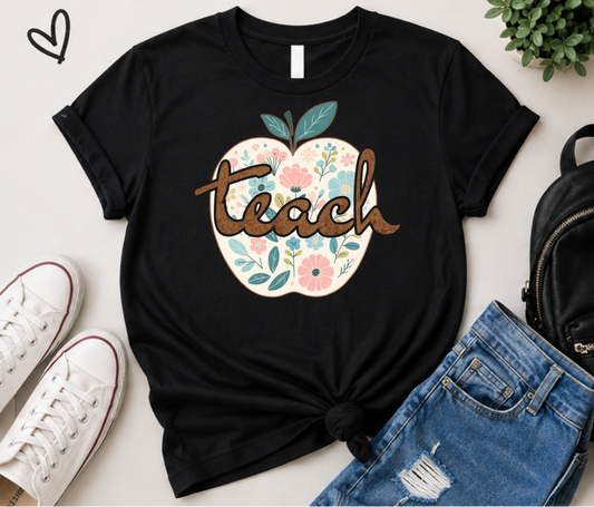 Floral Apple Teacher