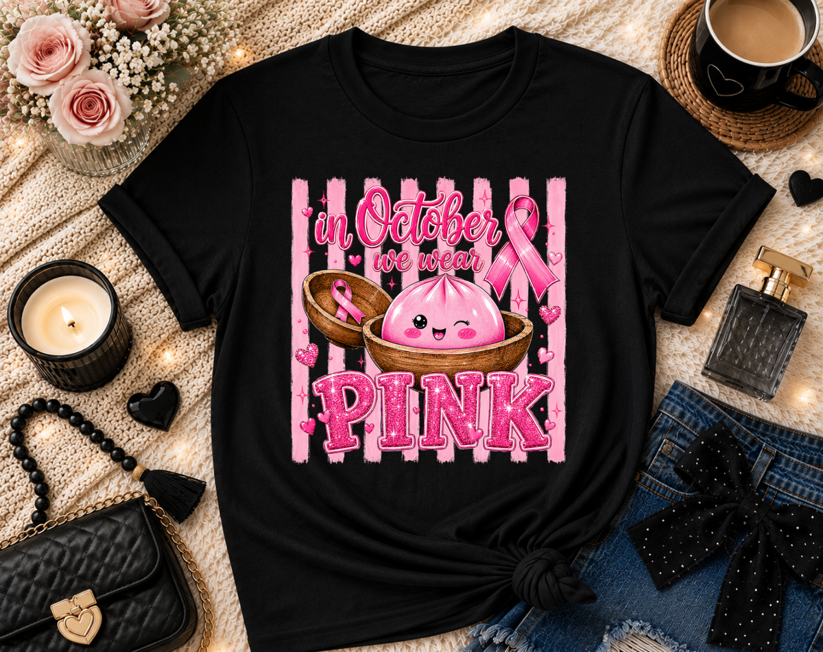 Dumpling in October We Wear Pink T-Shirt