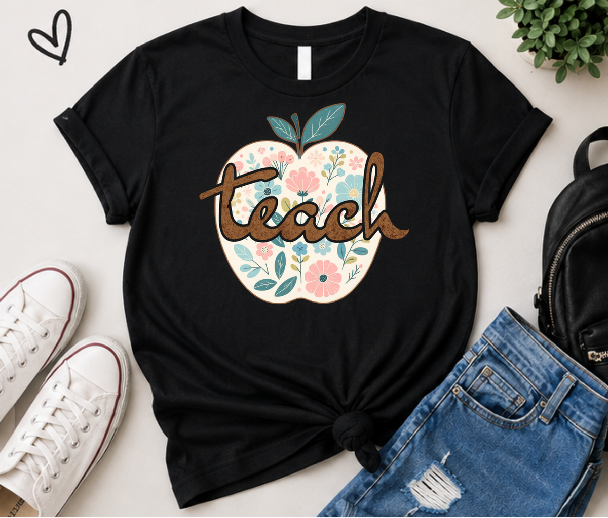 Floral Apple Teacher