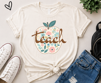Floral Apple Teacher