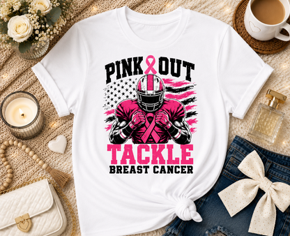 Pink Out Tackle Breast Cancer T-Shirt