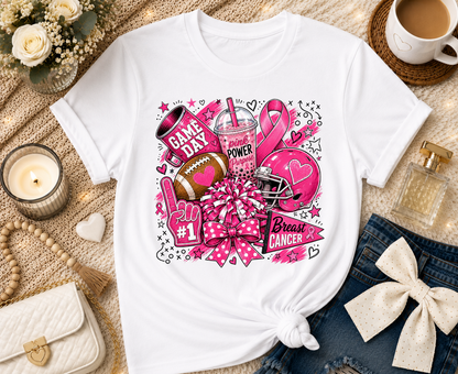 Football/Cheer Breast Cancer T-Shirt