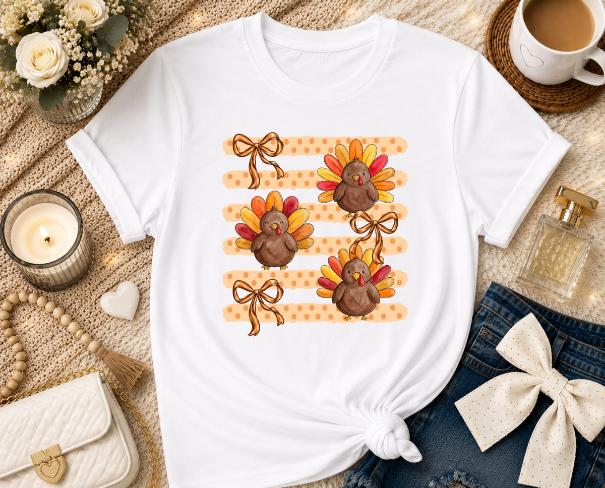Preppy Turkey Trio Thanksgiving T-Shirt