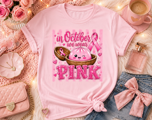 Dumpling in October We Wear Pink T-Shirt