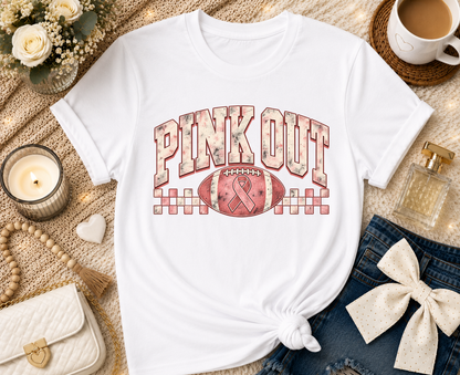 Pink Out Football Breast Cancer T-Shirt