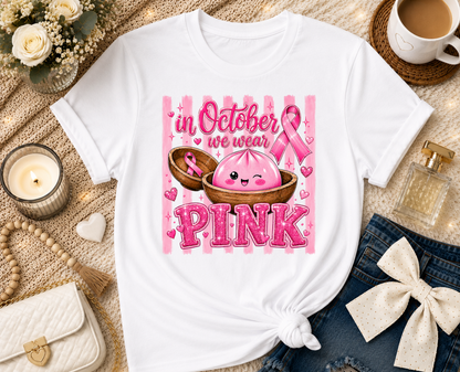 Dumpling in October We Wear Pink T-Shirt