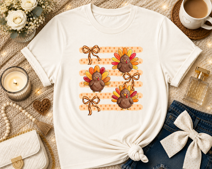 Preppy Turkey Trio Thanksgiving T-Shirt
