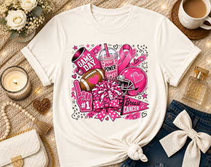 Football/Cheer Breast Cancer T-Shirt