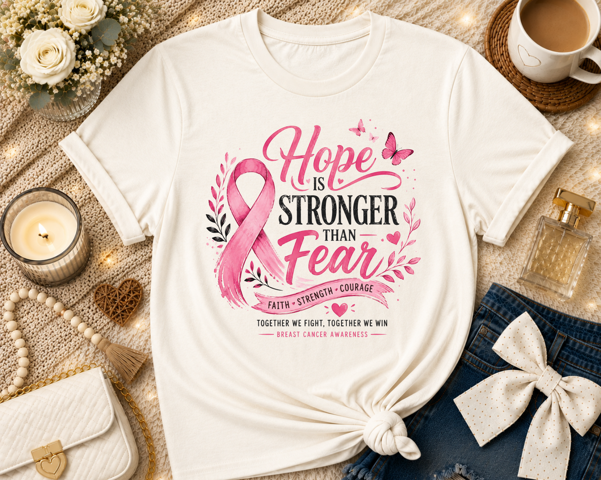 Hope Is Stronger Than Fear Breast Cancer T-Shirt