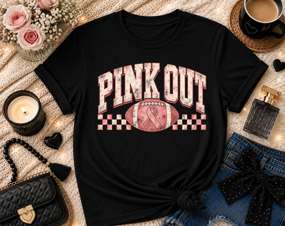 Pink Out Football Breast Cancer T-Shirt