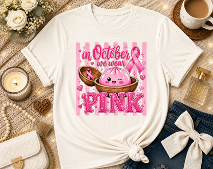Dumpling in October We Wear Pink T-Shirt