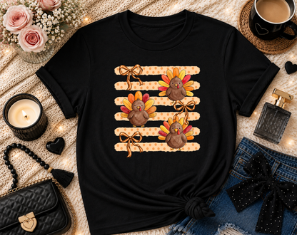 Preppy Turkey Trio Thanksgiving T-Shirt