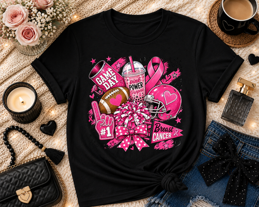 Football/Cheer Breast Cancer T-Shirt