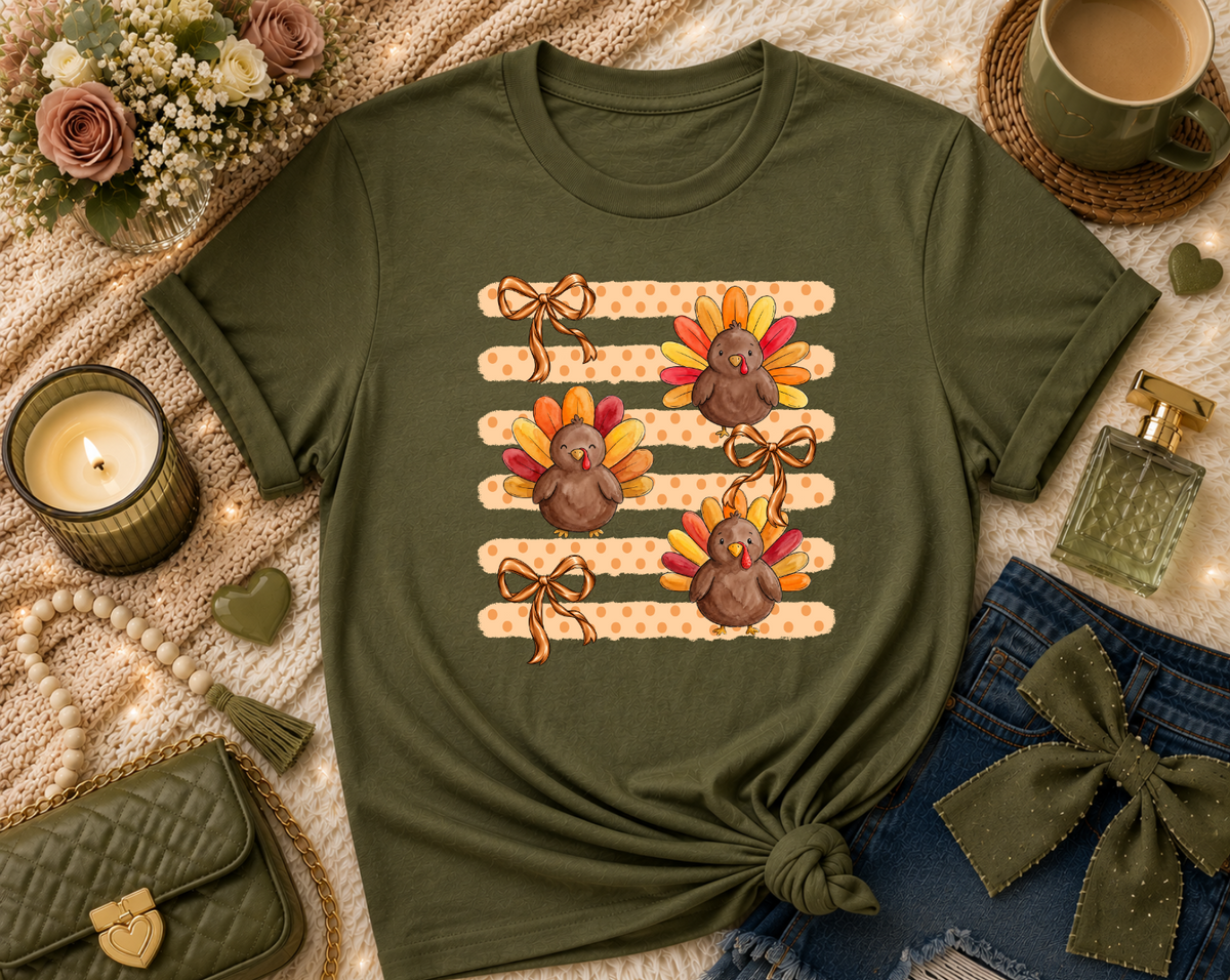 Preppy Turkey Trio Thanksgiving T-Shirt