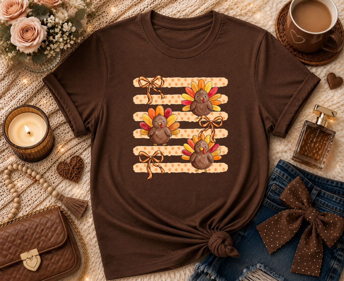 Preppy Turkey Trio Thanksgiving T-Shirt
